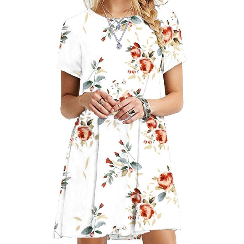 Womens flowery casual dress